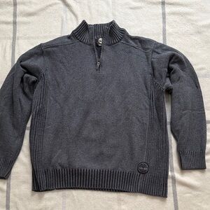 Timberland Men's Gray Quarter-Zip Sweater